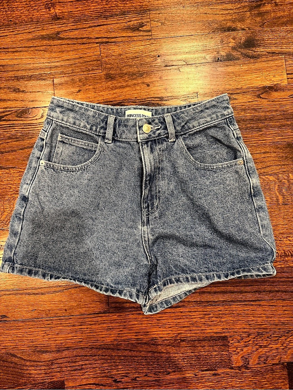 Princess Polly Take My Breath Denim Shorts Blue Gray Denim Raw Hem Jean Shorts